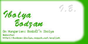 ibolya bodzan business card